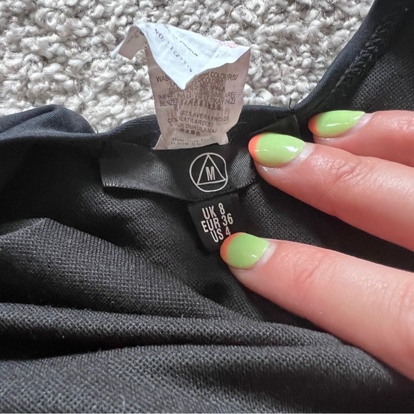 MISSGUIDED Size 4 Swimsuit One Piece Black Excellent Condition Low Cut Back - Picture 5 of 7